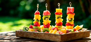 espetadas de frutas | petiscos saudáveis para festas | holmes place